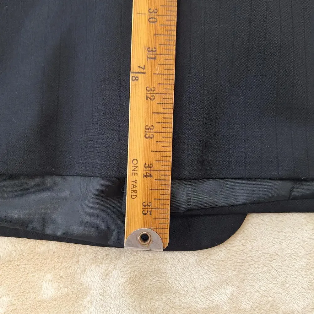 Henry Grethel Suit Jacket Mens 50R Black Stripe Ventless 2 Button Formal